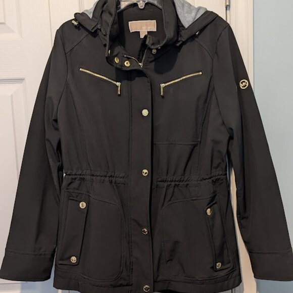 Michael Kors Women's Hooded Anorak Rain Coat (Size Large, Hunter Green) - Picture 12 of 12